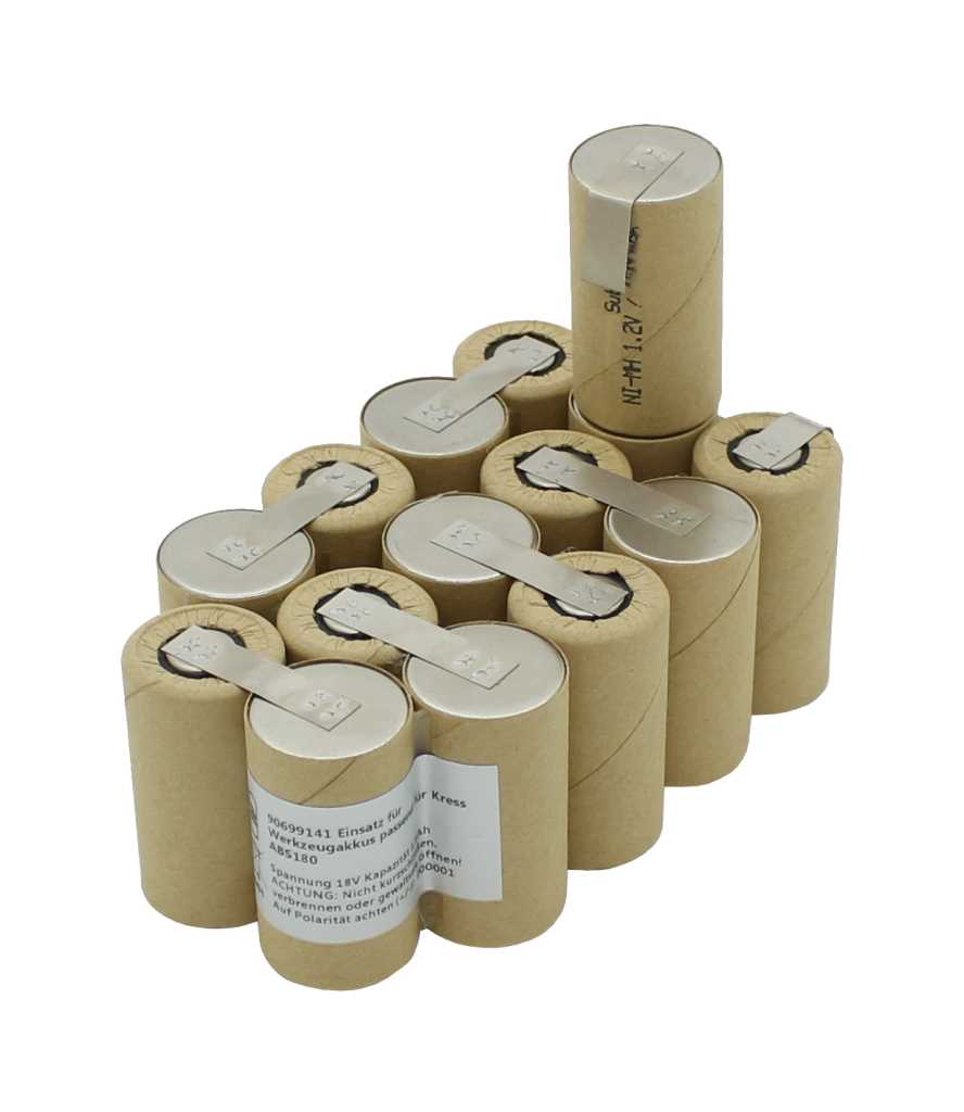 Einsatz für Werkzeugakkus NiMH 18V 3,0Ah zum Selbsteinbau passend für Kress ABS180