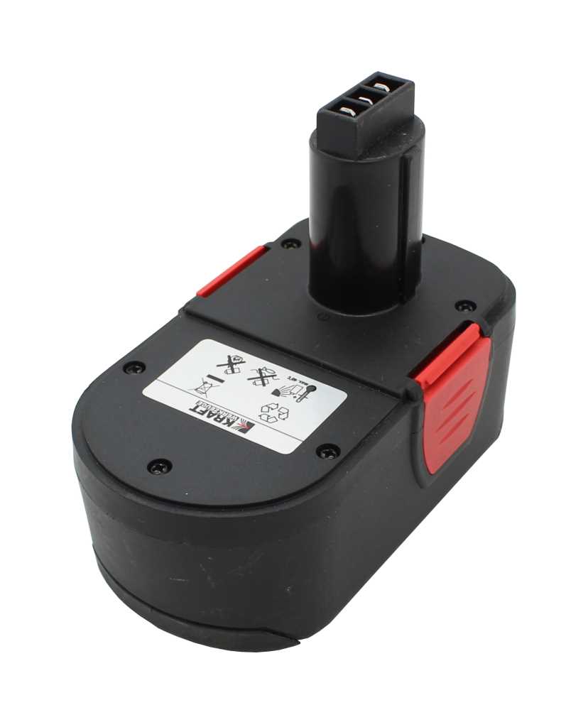 Schwarzer Akkupack mit zylindrischem Anschluss und roten Entriegelungstasten auf weißem Hintergrund